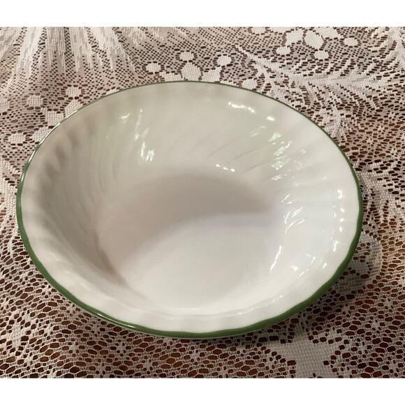 Set of 2 Corelle Country Cottage Small Bowls 7.25” Green Band on Rim - Picture 8 of 10